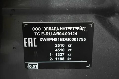Вин номер наклейка