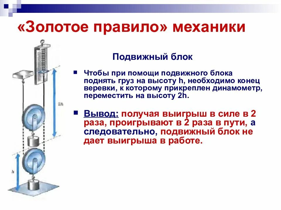 Применение блоков физика 7 класс