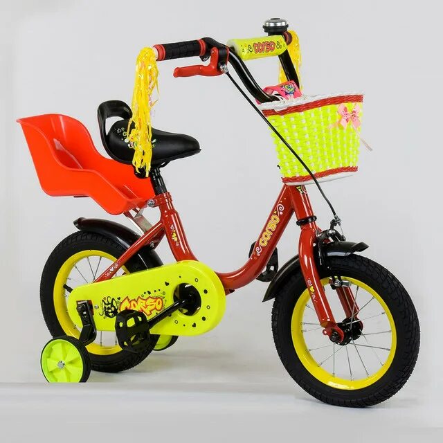 Велосипед 12 дюймов на какой возраст. Велосипед 12 дюймов Lucky. Велосипед Corso 14 St, красный. Велосипед детский с корзинкой и сиденьем для куклы. Детский велосипед 7 кг.