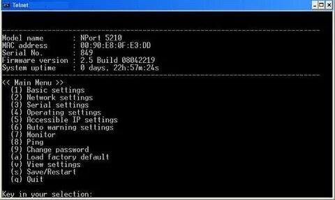 Команда telnet