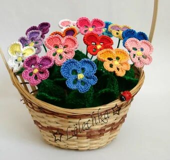 Вязаные букеты крючком