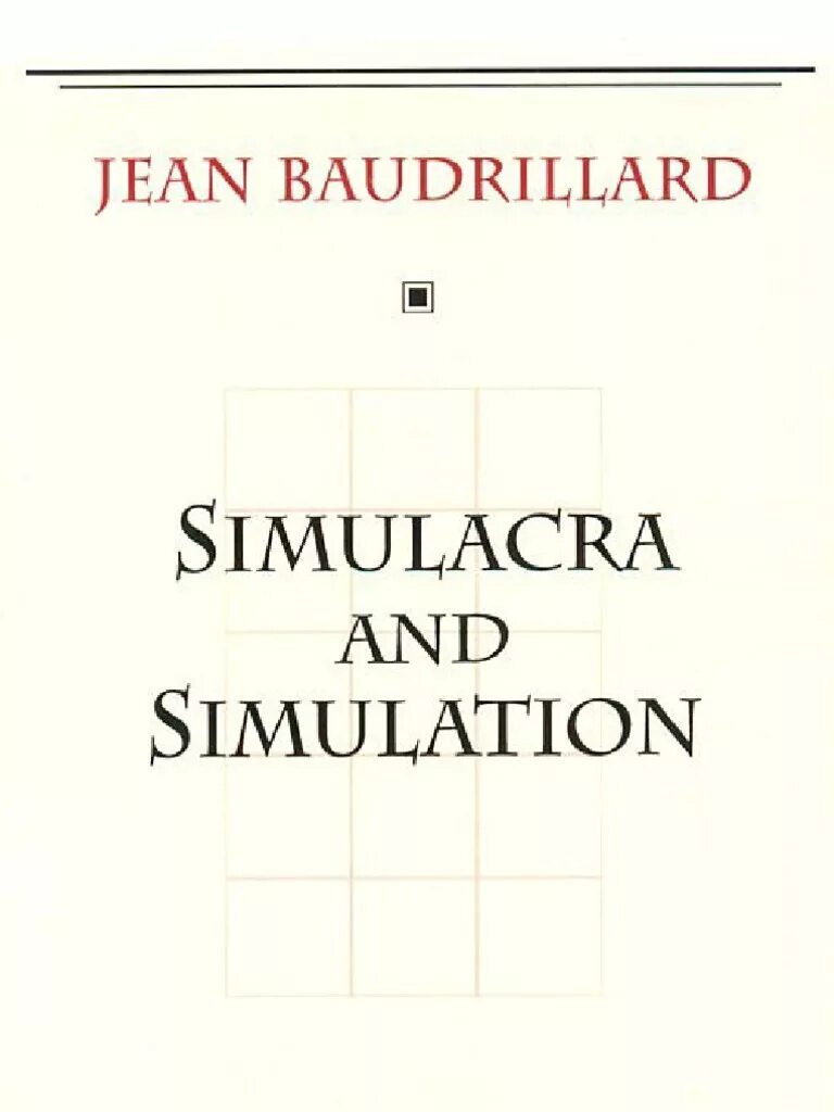 Simulacra Simulation книга. Симулякры и симуляции книга