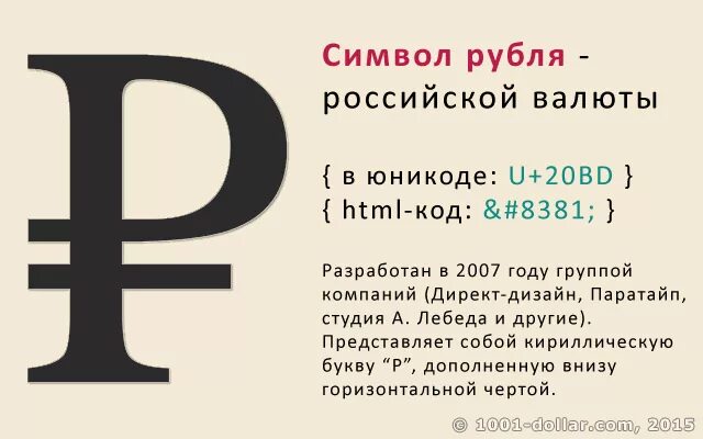 Знак рубля в тексте