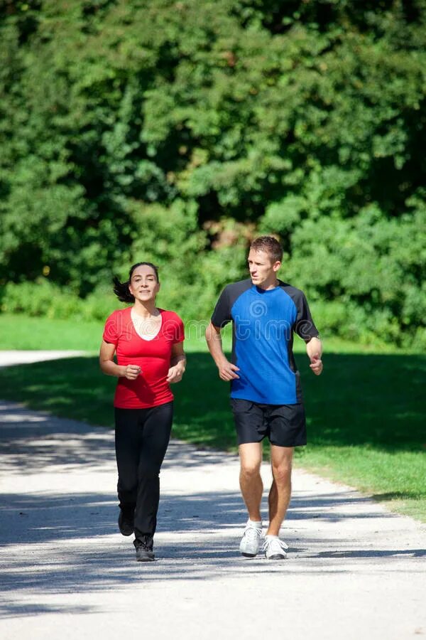 Blind man saving lady jogger