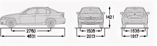 Bmw 3 размер. Bmw 320i габариты. bmw 320 колесная база.
