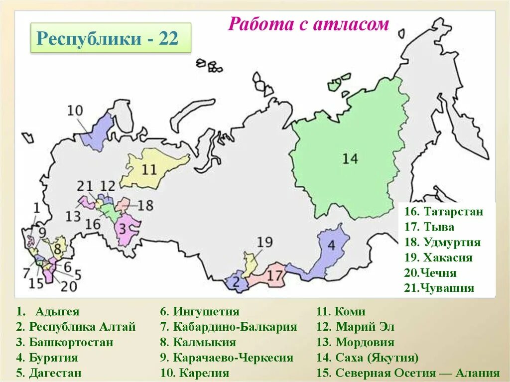 22 Республики России Федерации. Республики России список на карте. 22 Автономные Республики России. 22 Республики России и их столицы на карте.
