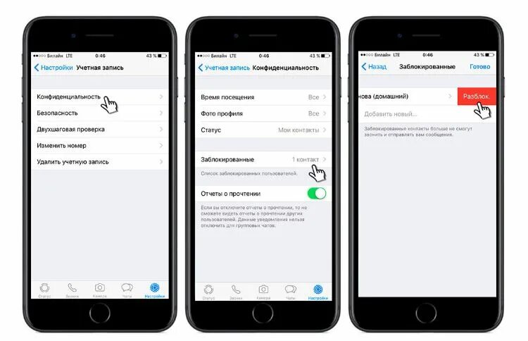 Как убрать статус на айфоне. Ватсап на айфон блокировка. Как разблокировать человека в айфоне. Как разблокировать ватсап на айфоне. Заблокированные в ватсапе на айфоне.