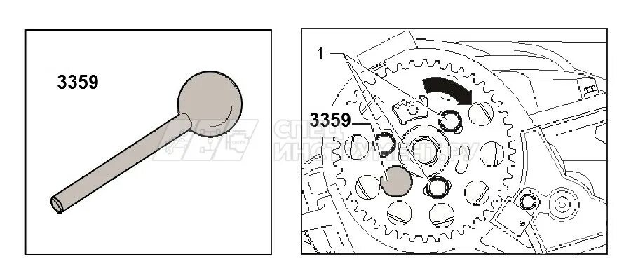 Фиксатор шкива ТНВД VAG 3359. VAG 3359. Штифт для фиксации ТНВД VAG. VAG 3359: t20102.