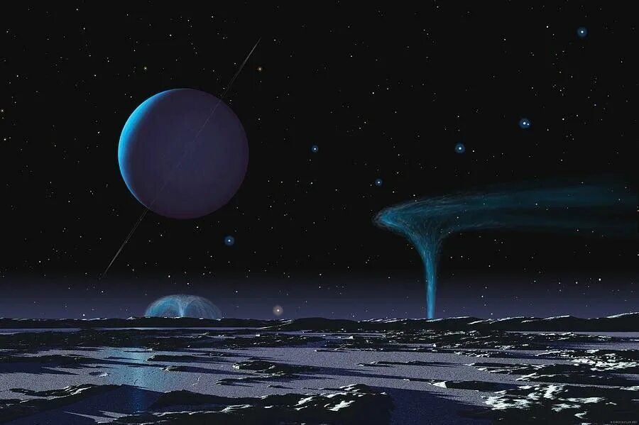 Вода на уране. Тритон Спутник Нептуна поверхность. Планета Нептун поверхность планеты. Нептун с поверхности Тритона. Тритон Спутник Нептуна атмосфера.
