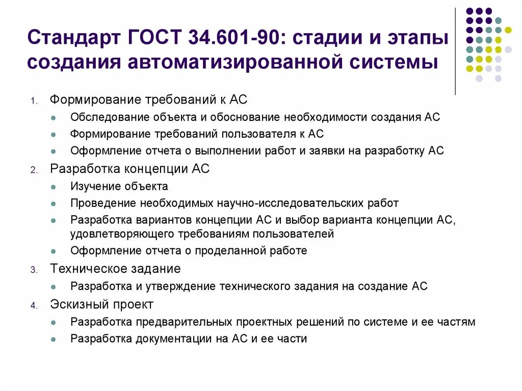 ГОСТ 34.601-90 автоматизированные системы стадии создания. ГОСТ 34.601-90 жизненный цикл. ГОСТ 34.601 этапы разработки. Жизненный цикл процесса создания АСУ согласно ГОСТ 34. 34.601 90 статус