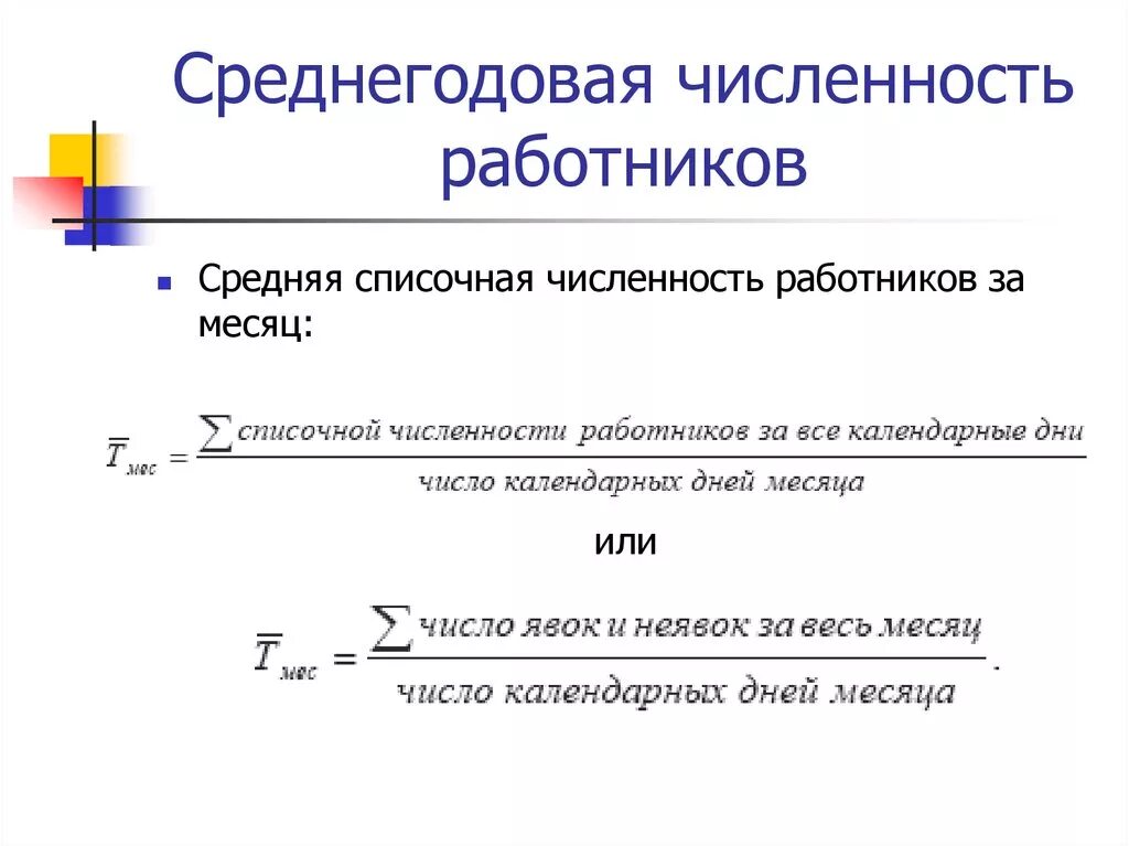 Среднесписочная и среднегодовая