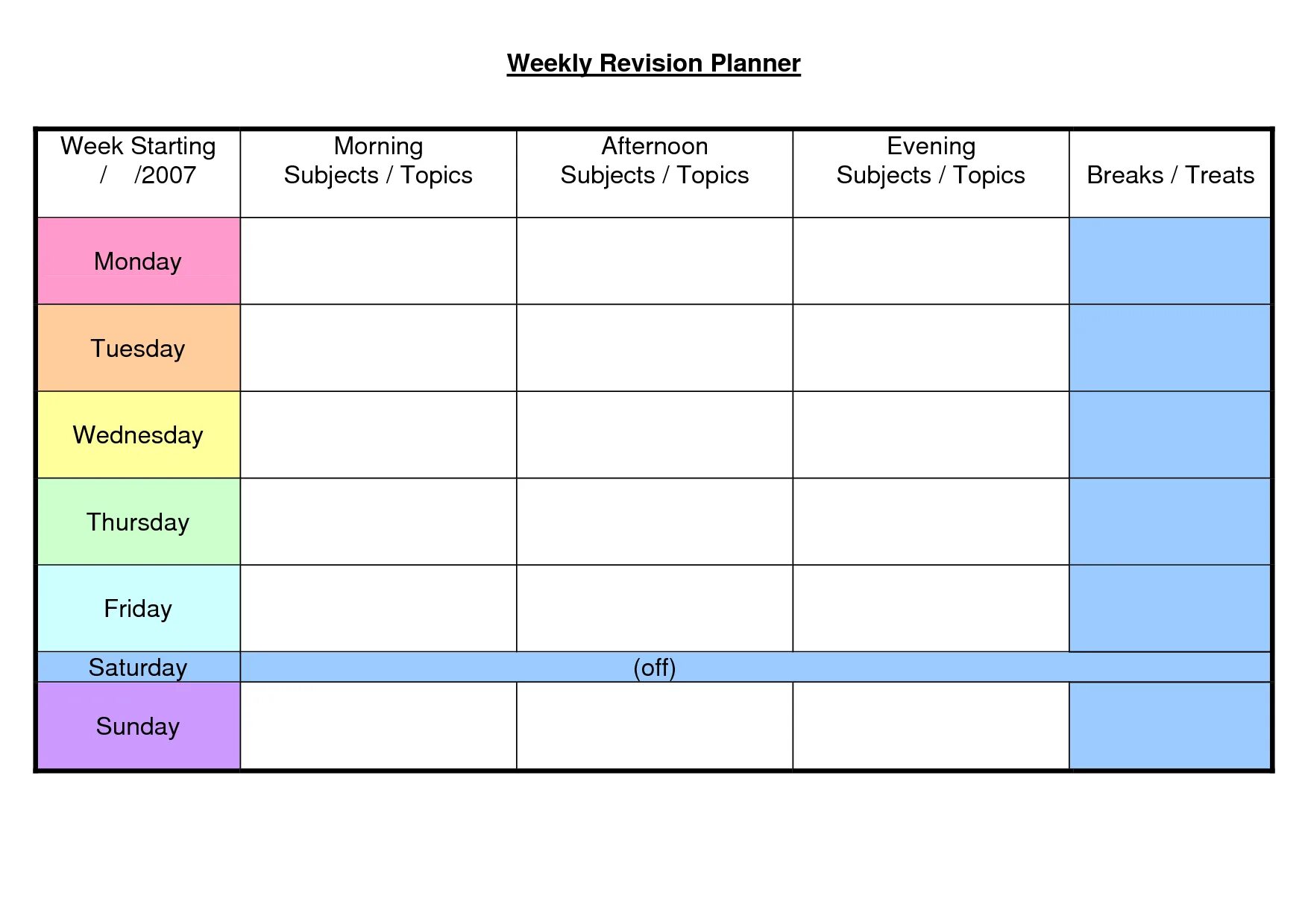 Weekly Planner for students. Student Planner. Planner for students. Weekly Planner Template. Revision plan