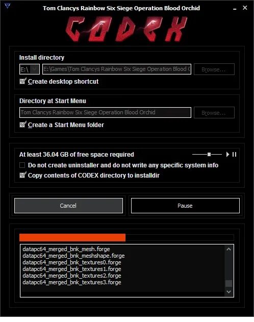 Ошибка загрузки rainbow six. Приложение для игр Codex. Codex взломщики. Tom Clancy's Rainbow Six Siege Operation Blood Orchid. Как работает установщик Codex.