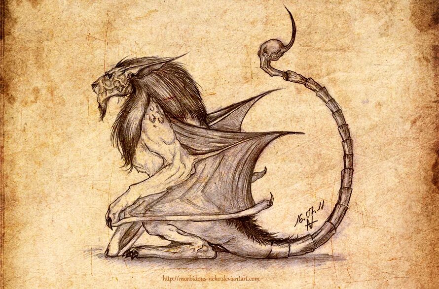 Лев дракон. Мантикора мифология. Мифическое существо с хвостом скорпиона. Дракон Скорпион.