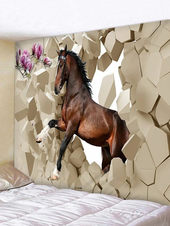 Фотообои с лошадьми на стену. Кони в интерьере. Лошадь на стене. Декор "лошадь".