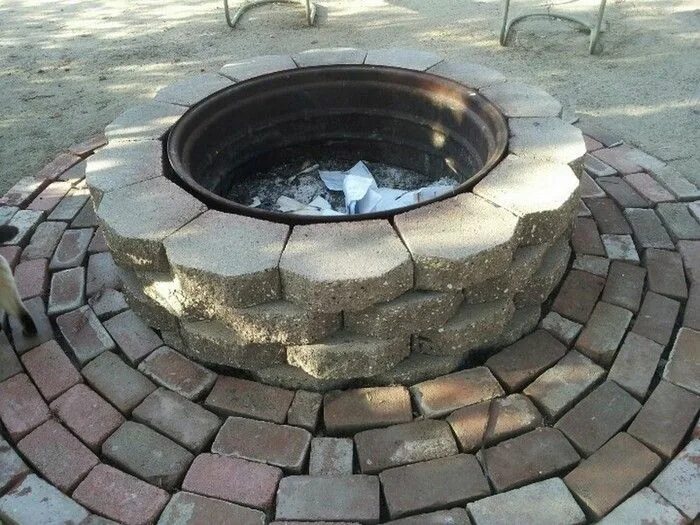 DIY JOY Rim fire pit, Car part furniture, Diy fire pit