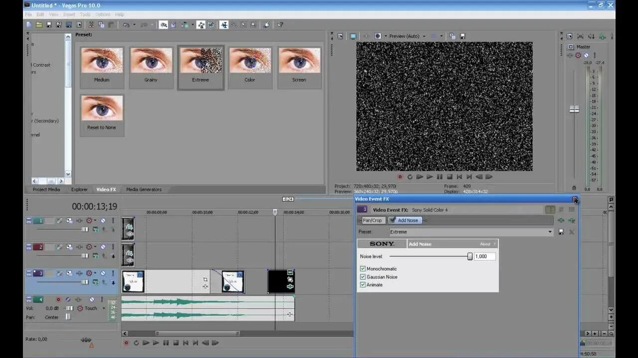 Как создать помехи видеонаблюдению. Sony vegas 1. sony vegas эффекты. эффекты в сони вегас помехи. интересные видеоэффекты сони вегас.