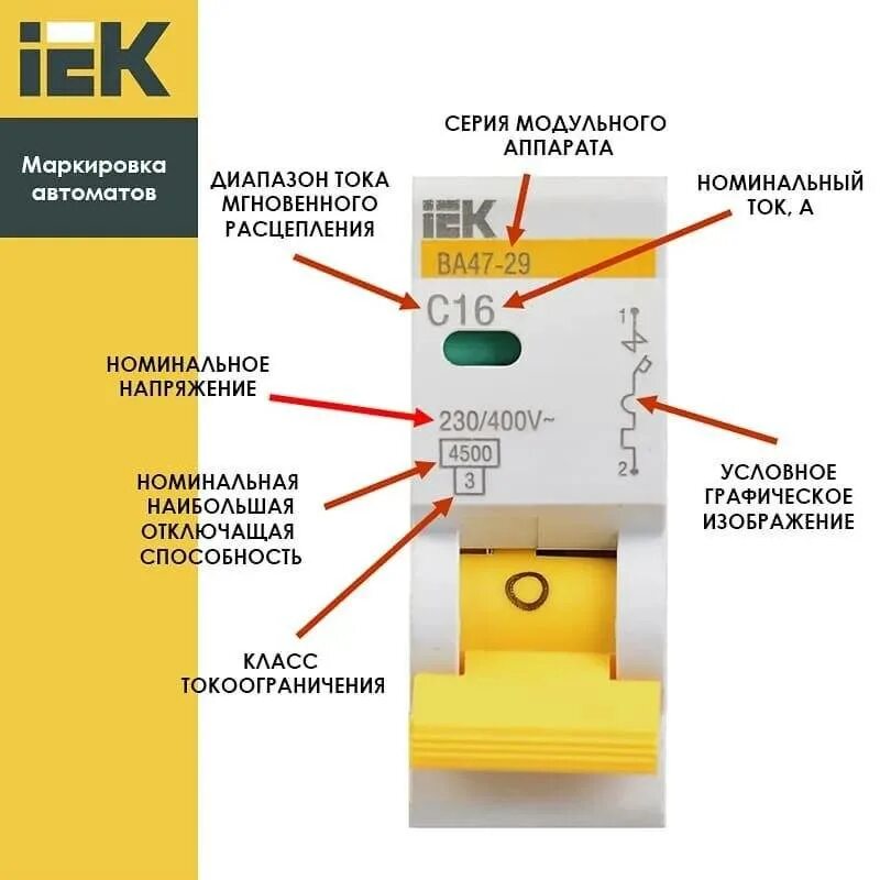 Параметры маркировка автоматических выключателей IEK. Маркировка электрических автоматов обозначения IEK. Расшифровка обозначения автоматического выключателя IEK. Автоматический выключатель 0.4 кв маркировка. Обозначения на автомате электрическом