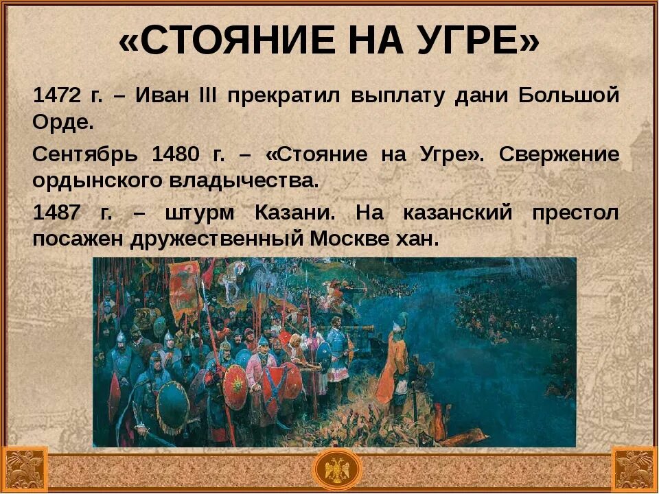 Стояние на угре с ордой. Стояние на угре с ордой