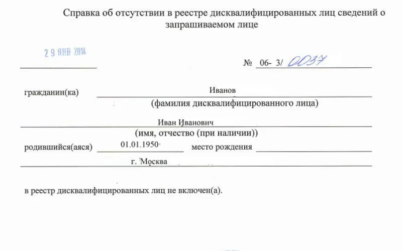 Информация об отсутствии