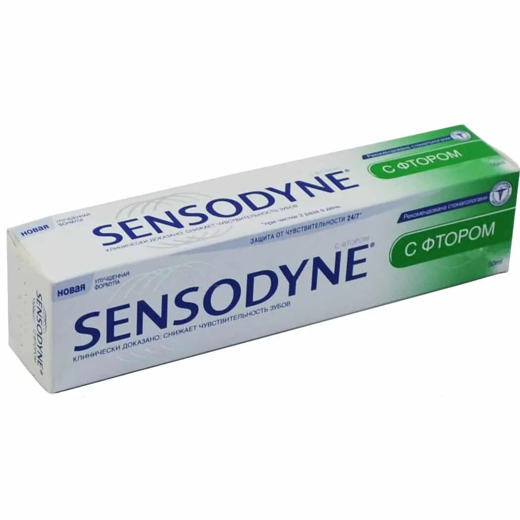 Паста сенсодин купить. Зубная паста Sensodyne с фтором 50 мл. Sensodyne с фтором для чувствительных зубов. Сенсодин паста зубная фтор 50мл. Сенсодин зуб.паста f 50мл Глаксо.