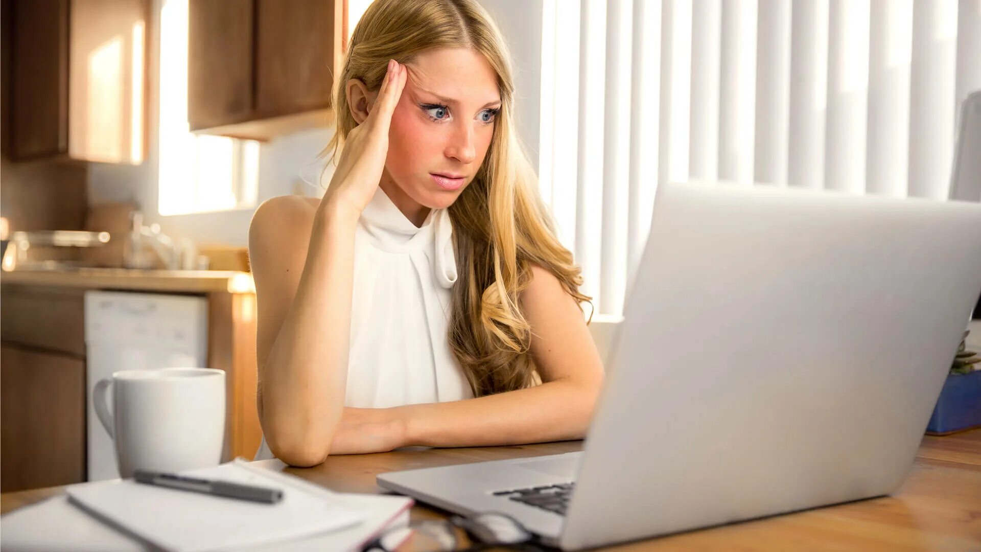 Is she on the computer