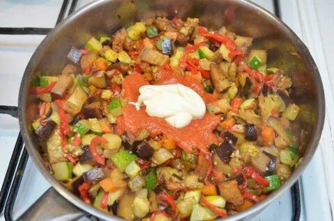 Овощное рагу с кабачками баклажан мясо