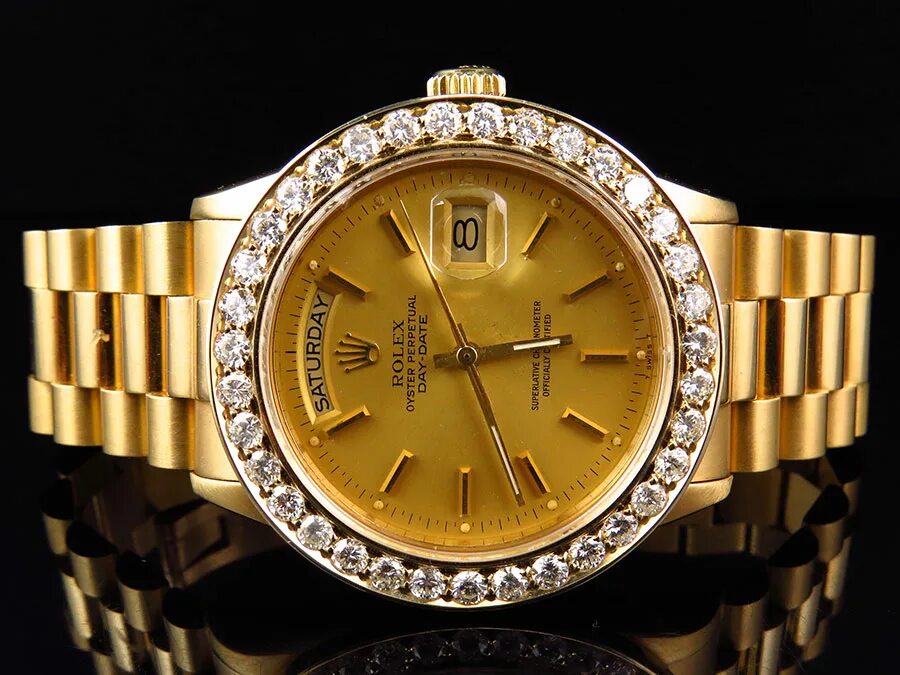 Rolex 18k Gold Day Date President Diamond. Rolex Day Date 18k Gold. 18038 Rolex. Rolex Day Date золотые. Часы ролекс с бриллиантами