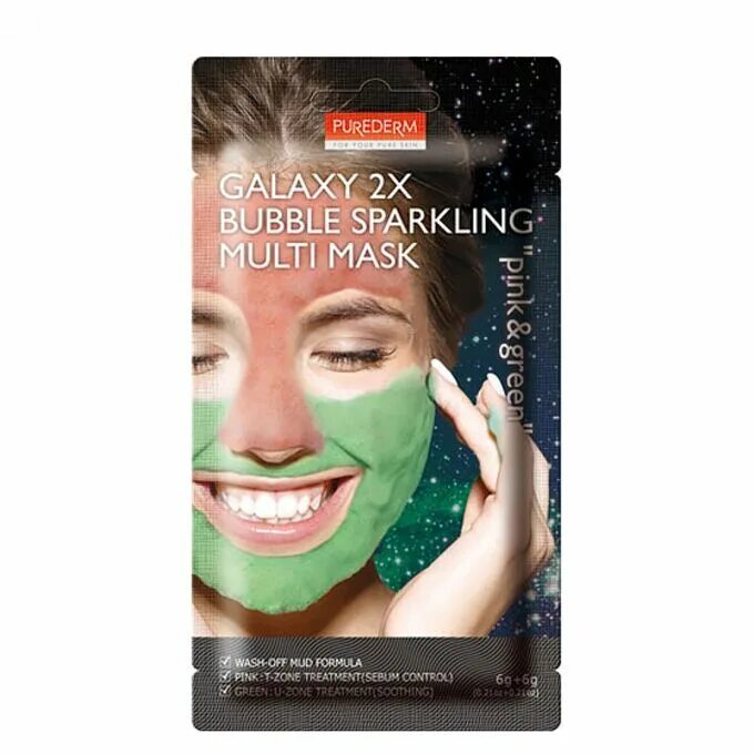 Multi masking mask. Purederm маска для лица galaxy 2x. маска кислородная galaxy 2x bubble sparkling multi mask 6g+6g (purederm) (yellow &amp; violet). маска-плёнка galaxy 2x multi-masking treatment 6g+6g (purederm) (blue &amp; pink). маска-плёнка galaxy 2x multi-masking treatment 6g+6g (purederm).