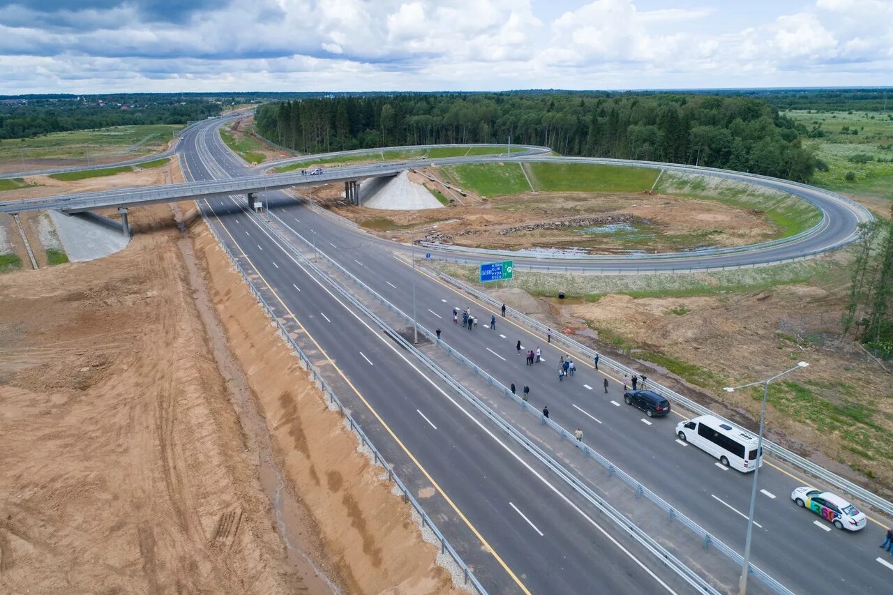 Новые участки россии. ЦКАД 4. ЦКАД м12. ЦКАД (до а107). М12 трасса 23км.