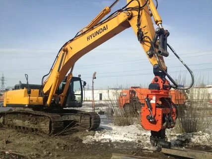 Аренда вибропогружателя на базе экскаватора в москве