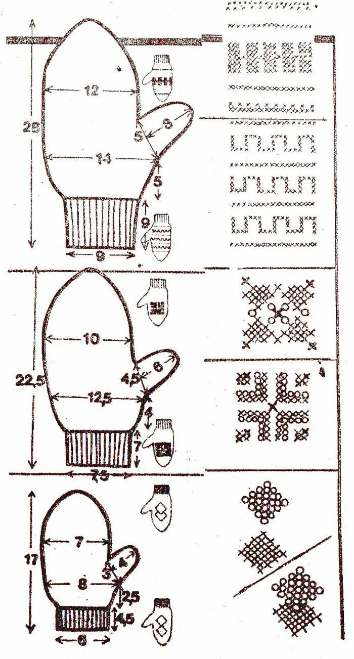 Вязание. Жаккард - "Зимняя радуга" Mitten, Instruction, Two by two