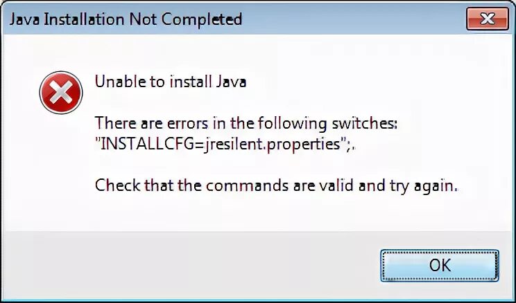 Unable to install java. Java installer. Java Silent install. Java not installed. Java error message