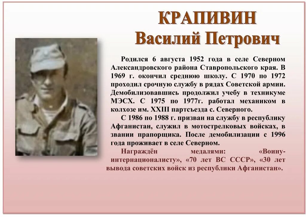 Информация об участниках афганской войны. Участники афганской войны 1979-1989. Мой дед афганский