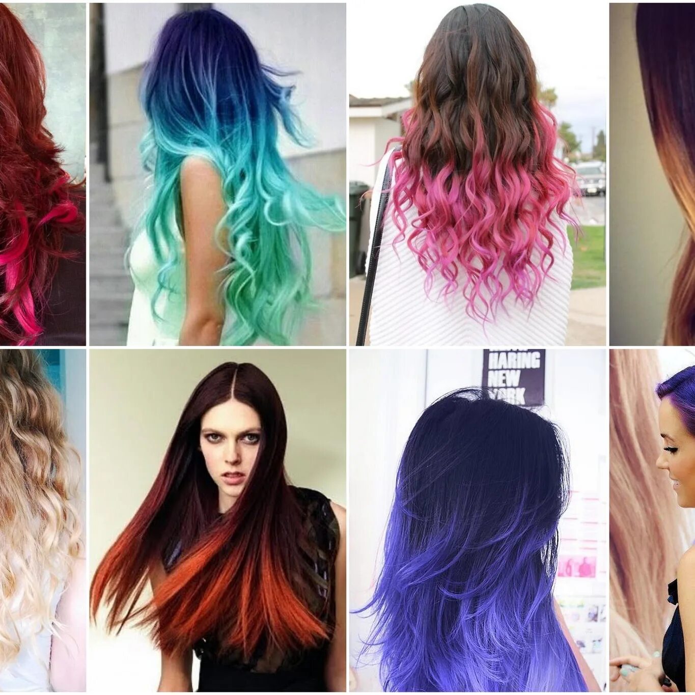 Яркое окрашивание на длинные волосы. Яркие пряди. Цветное окрашивание кончиков волос. Колорирование кончиков волос. Цветные кончики волос.