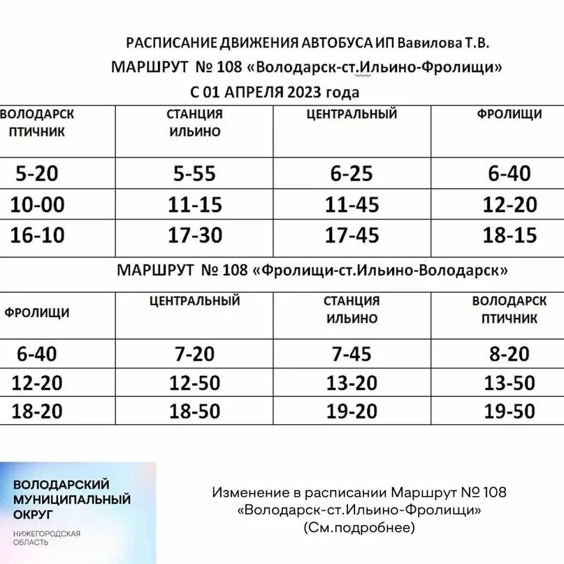 Расписание автобусов 108 балахна на сегодня. 108 Автобус расписание Володарск Фролищи. Расписание 108 автобуса Дзержинск Фролищи. Расписание 108 автобуса Фролищи. Расписание автобусов 108 Ильино Володарск.