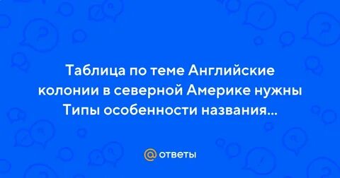 Английские колонии в северной америке таблица