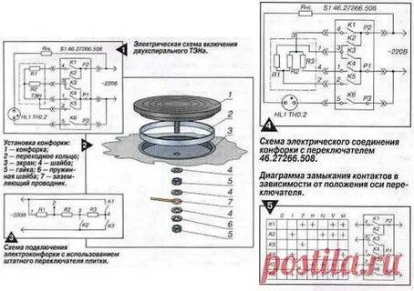 Схема подключения электроплитки однокомфорочной