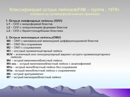 Классификация острых