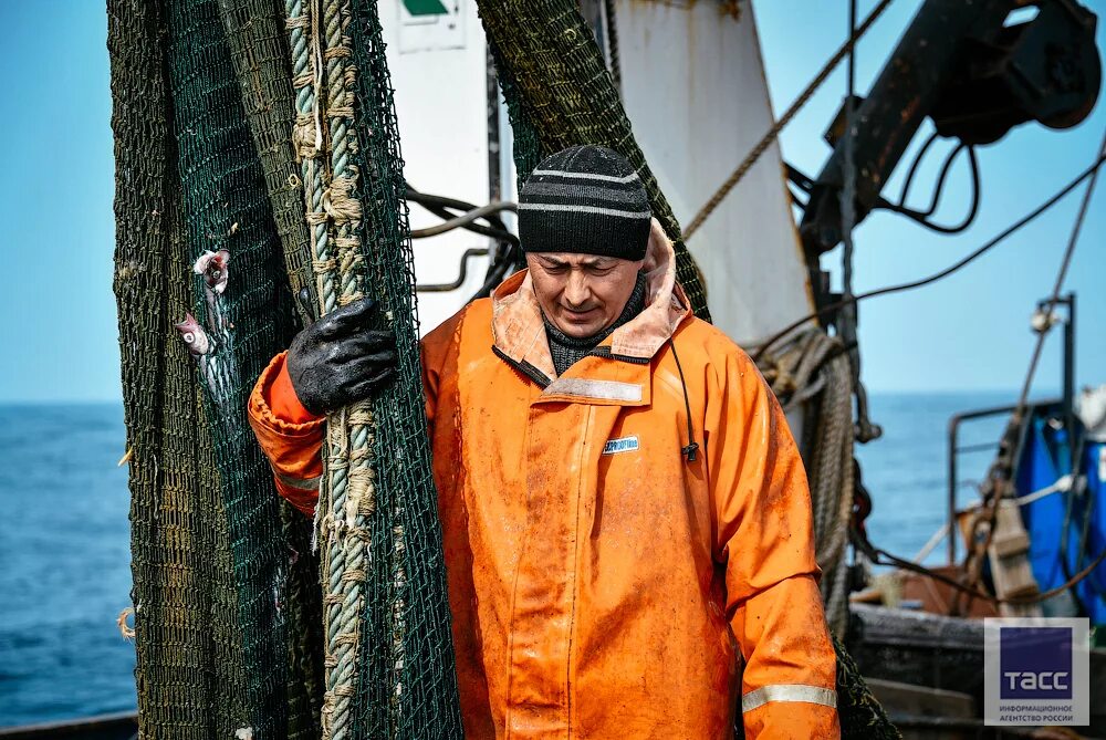 Рыбак на сейнере. Рыбак прибрежного лова. Вылов минтая. Моряк на рыболовецком судне. Прибрежный лов