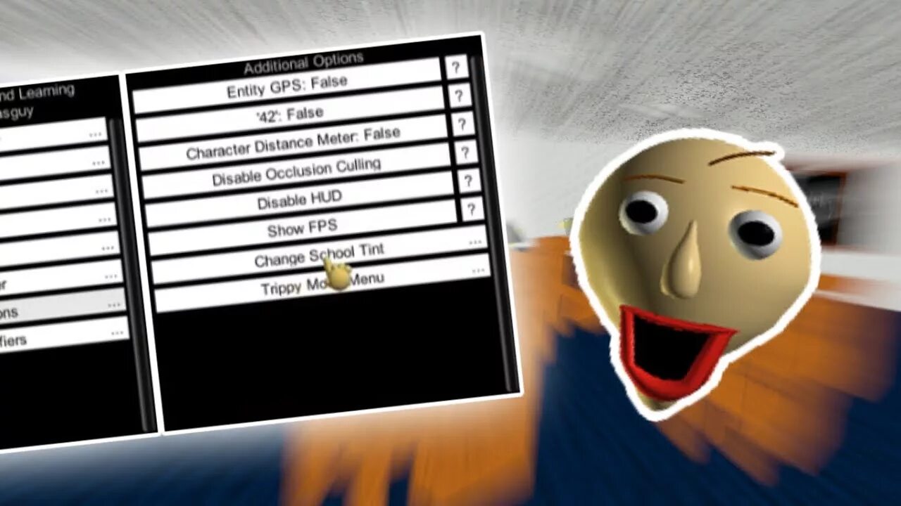 БАЛДИ мод меню. Baldi Basics Mod menu. Baldi's Basics menu. Baldi 's Basics меню.