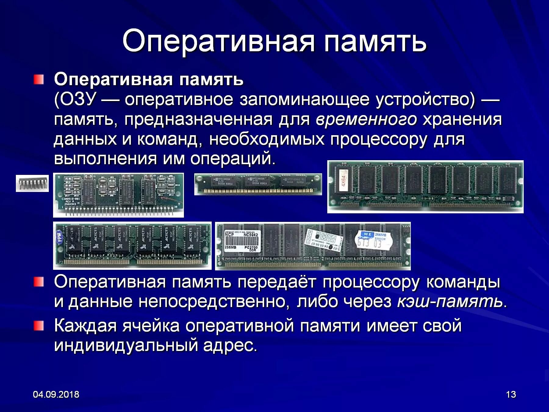 Оперативная память пример