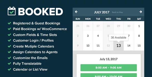 Booking wordpress. Booked - appointment booking. time slots booking.