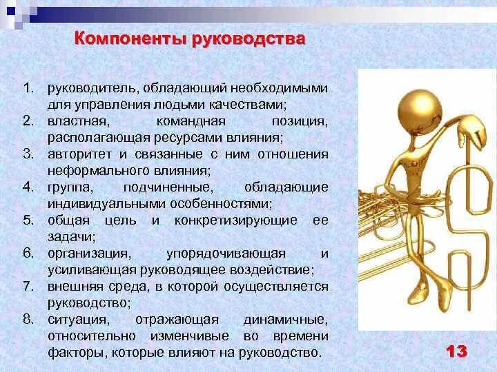 Основные элементы руководства. Основные элементы руководства