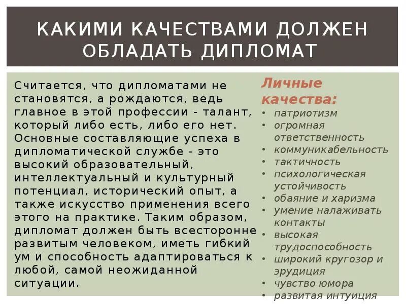 Какими качествами должен обладать гражданин россии. Какими качествами должен обладать дипломат. Какими качествами должен обладать. Личные качества дипломата. Личные качества.