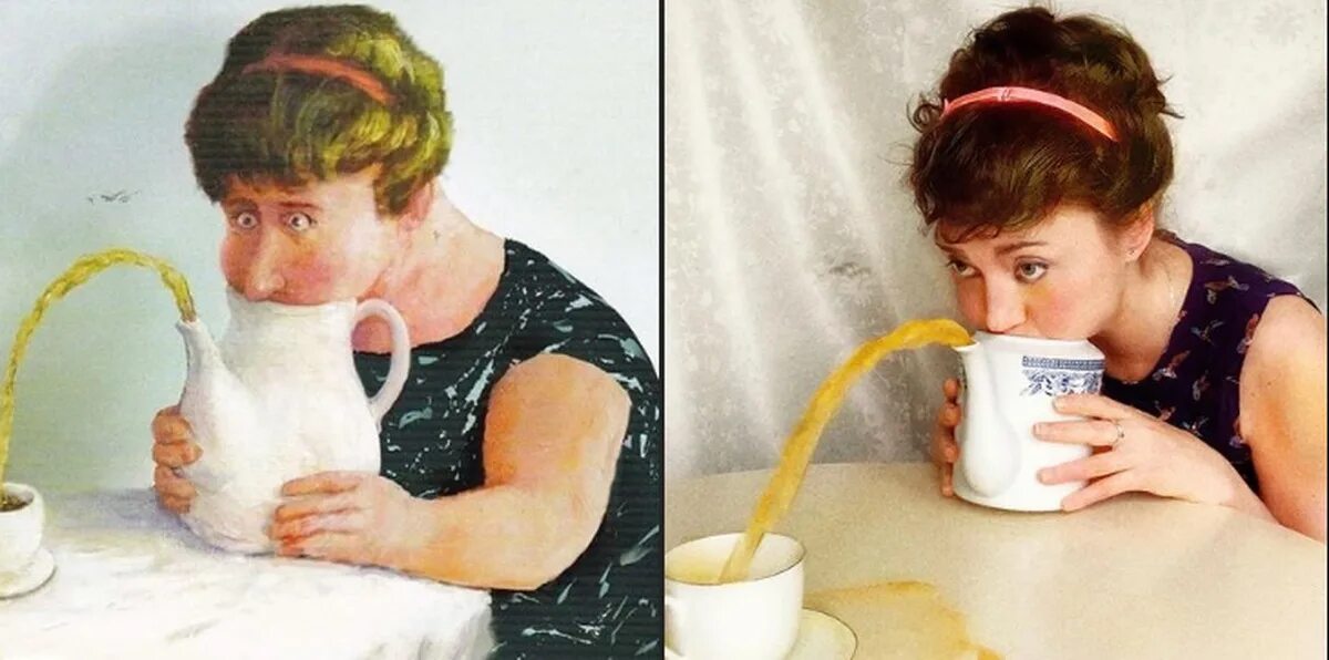 Женщина скучала стих. Картина сидела женщина скучала. Дует в чайник. Женщина с чайником. Картина девочка с чайником.