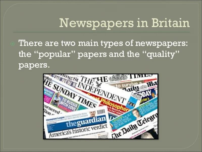 Newspapers in Britain. Quality газета. Types of newspapers. British quality newspapers. Types papers