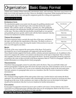 Body paragraphs with the detailed description of the subject, assessment of...