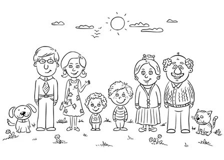 My family coloring page