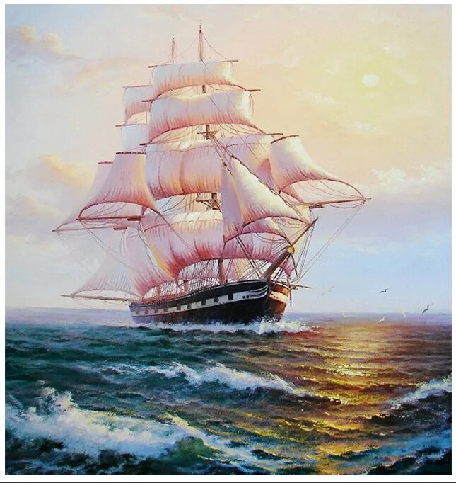 Парусник масло. Корабль маслом. корабль маслом на холсте. парусник маслом. картина на холсте корабль в море.
